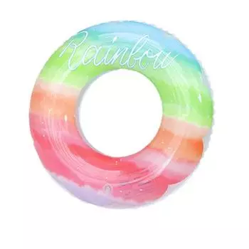 Adult And Child Gradient Rainbow Thickened Pvc Swimming Circle Toy Water NO.60(10-25KG)