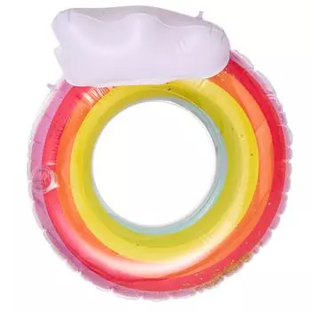 Adult And Child Swimming Circle Enlarged And Thickened Rainbow Two Person Single