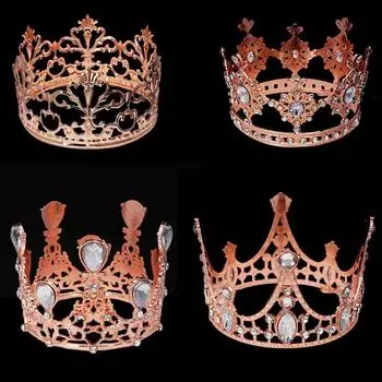 Adult children s alloy rhinestone first birthday party cake crown accessories decoration jewelry