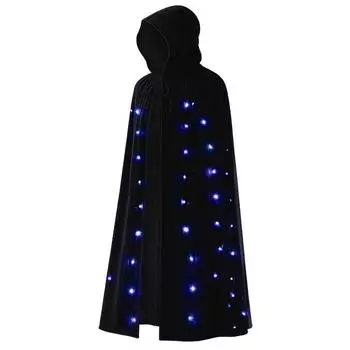 Adult Cloak Cosplay Light Up Features Fleece Fabric Halloween Ghost Dress Demon