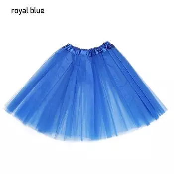 Adult Elastic Pleated Dance Classic Puffy Skirts Tutus Skirt Ballet Skirts Lolita Petticoat королевский синий