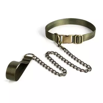Adult fun army green hand neck collar binding props couple alternative flirting neck collar sex toys