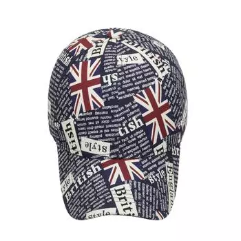 Adult hat European and American men and women s Union Jack baseball cap British pattern sun hat чёрный