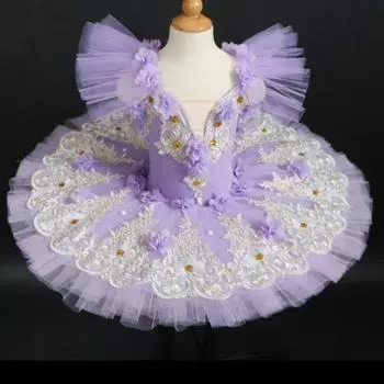 Adult Kids Flower Girls Professional Ballet Tutu Dress Women Platter Pancake Dance 160cm красный