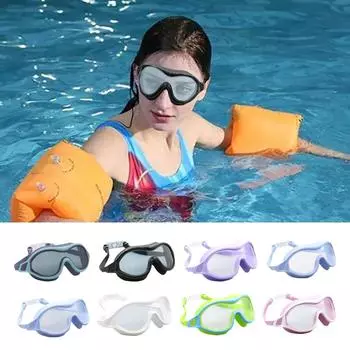 Силиконовые очки для плавания в большой оправе для взрослых HD Прозрачные противотуманные водонепроницаемые очки для плавания One Size