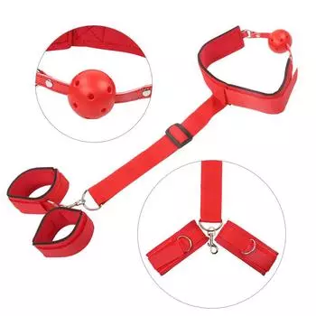 Adult Sex Anti-Back Mouth Plug Hand Neck Cuffs Women s Binding Toys Couple Alternative Punishment Products
