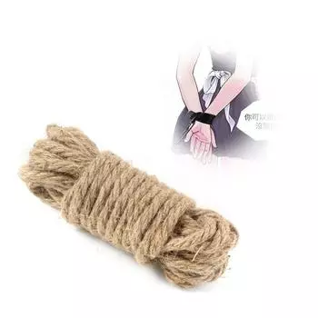 Adult sex toys metal head binding rope binding bondage 10 meters primary color woven hemp rope underwear can be underwear