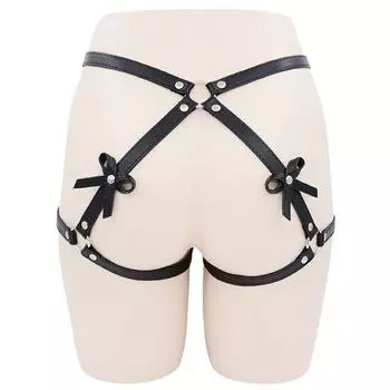 Товары для взрослых Связывание Кожаный Бантик Нижнее белье Сексуальная одежда Связывающий агент Секс-игрушка