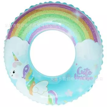Adult Swimming Children Circle New Cartoon Colorful Unicorn Pattern Toys Water NO.60(10-25KG)