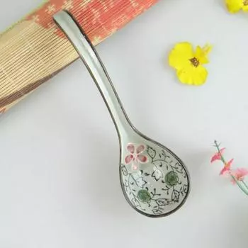Adults Kids Ceramic Dinnerware Mixing Japanese Style Tableware Soup Spoons Kitchen Utensil Cutlery A