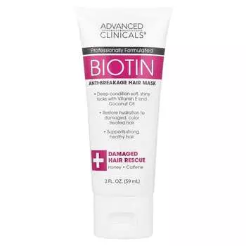Advanced Clinicals, Биотин, Маска против ломкости волос, 2 жидких унции (59 мл)