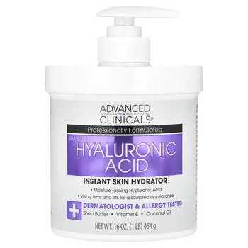 Advanced Clinicals, Гиалуроновая кислота, мгновенное увлажнение кожи, 16 унций (454 г)