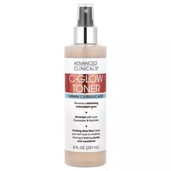 Advanced Clinicals, Тоник C-Glow, витамин C + феруловая кислота, 8 жидких унций (237мл)