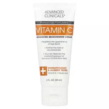 Advanced Clinicals, Витамин C, улучшенный осветляющий крем, 2 жидких унции (59 мл)