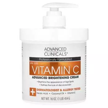 Advanced Clinicals, Витамин C, улучшенный осветляющий крем, 454 г (16oz)