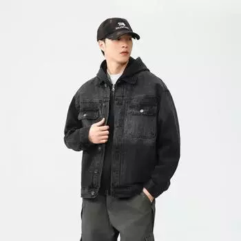 Advanced Sense Of Heavy Industry Постепенное изменение стираная черная джинсовая куртка Tide Brand Мужская американская свободная куртка Tooling Мужская M чёрный