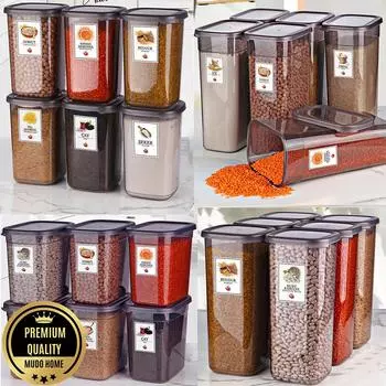 Advantageous 6 шт. 12 шт. 18 шт. 24 шт. Набор контейнеров для хранения Anthracite Moly 550 мл + 1200 мл + 1750 мл + 2000 мл + 3200 мл Комплект поставки 1-го класса качества Герметичный Герметичный