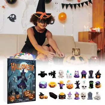 Advent 24-Day Countdown CalendarHalloween Countdown 24-Day Resin Ornament Series Calendar One Size