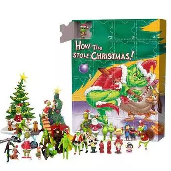 Advent Calendar Figures Cute Cartoon Countdown Calendar Blind Box for Kids Present Collectible