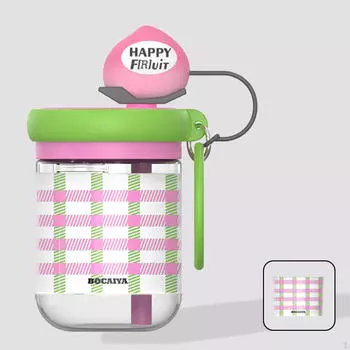 Adventure-Ready Water Bottle with Detachable Cup - 650ml Capacity Peach