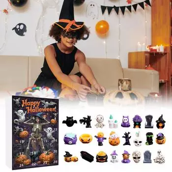 Адвент 24-дневный Календарь Обратного Отсчета Хэллоуин Обратный Отсчет 24 Дня Серия Акриловых Подвесок Календарь Сюрпризов One Size