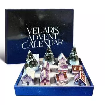 Адвент-календарь 12-дневный рождественский адвент-календарь Рождественский календарь обратного отсчета с драгоценностями и канцелярскими принадлежностями One Size синий