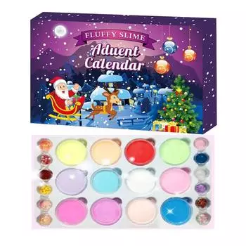 Адвент-календарь 2024 24-дневный рождественский календарь обратного отсчета DIY глиняная игрушка Рождественский календарь обратного отсчета Игрушки для девочек и мальчиков