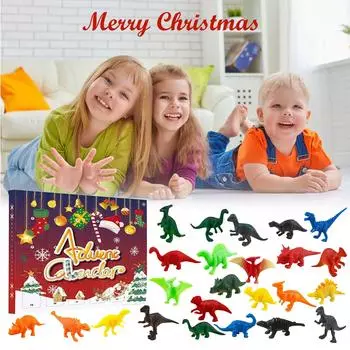 Адвент-календарь 2024 Детский динозавр 24 шт. Игрушки Рождественский календарь обратного отсчета One Size