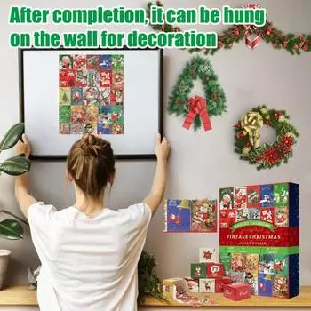 Адвент-календарь 2024, многоразовая коробка, рождественская головоломка для детей и взрослых, 24-дневный обратный отсчет, 1008 деталей в 24 коробках, семейный пазл A