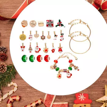 Адвент-календарь Чулок Наполнитель Подарки DIY Изготовление Ювелирных Изделий Браслет-Шарм золотой