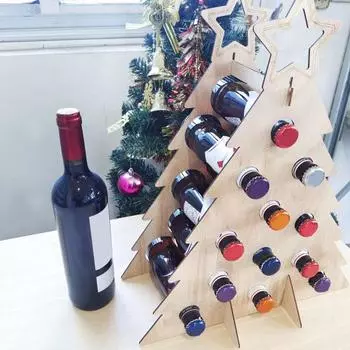 Адвент-календарь для взрослых, подставка для бутылок вина из дерева, рождественский календарь обратного отсчета
