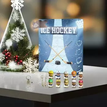 Адвент-календарь хоккей на льду 2024 24 мини-миниатюрных хоккейных украшения 24 дня Рождества