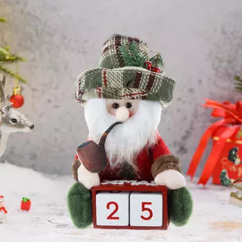 Адвент-календарь из дерева с фигурками и куклами для рождественского сезона Snowman