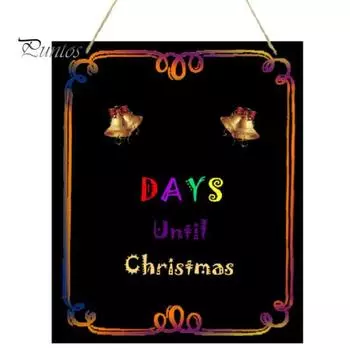 Адвент-календарь, классная доска с отверстием для подвешивания, прочный, не выцветающий, украшение для доски с обратным отсчетом Рождества, подвесной орнамент Christmas