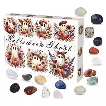 Адвент-календарь Кристалл Хэллоуин Обратный отсчет Взрослые Дети Адвент-календарь Драгоценные камни Коллекция игрушек Комплект Обратный отсчет Натуральные драгоценные камни small