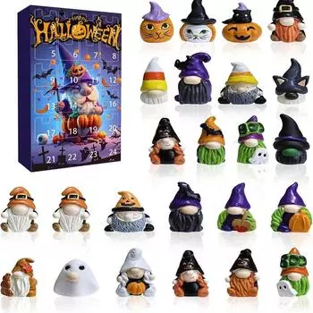 Адвент-календарь на Хэллоуин 2024, Адвент-календарь на Хэллоуин с 24 коллекционными подарками, все коллекционные 3D-куклы, праздничное украшение для дома 1