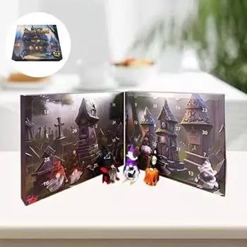 Адвент-календарь на Хэллоуин 2024 года с гномами, календарь обратного отсчета, слепая коробка, мини-фигурки гномов, украшение стола на Хэллоуин