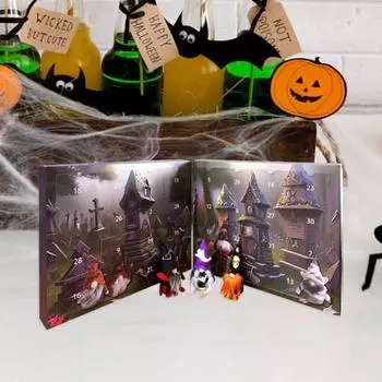 Адвент-календарь на Хэллоуин 2024 года с гномом, обратный отсчет на 31 день, слепая коробка, мини-кукла-гном из фетра