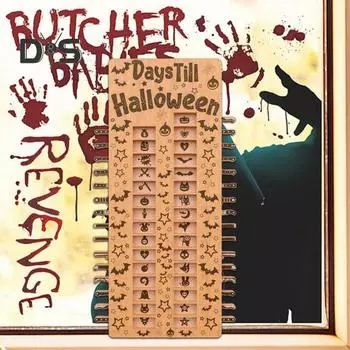 Адвент-календарь на Хэллоуин, деревенский, прочный, деревянный, 31 день, календарь обратного отсчета, дни до Хэллоуина, настольное украшение, праздничный подарок цвет старого дерева