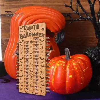 Адвент-календарь на Хэллоуин, деревенский, прочный, деревянный, 31 день, календарь обратного отсчета, дни до Хэллоуина, настольное украшение, праздничный подарок цвет старого дерева