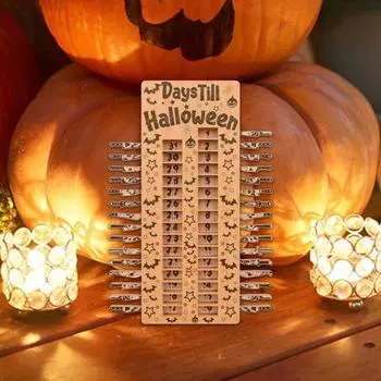Адвент-календарь на Хэллоуин, фермерский деревенский, тяжелый деревянный, 31 день, календарь обратного отсчета, дни до