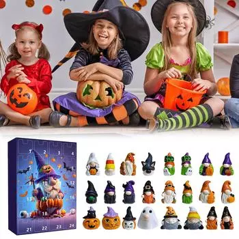 Адвент-календарь на Хэллоуин перед Рождеством Адвент-календарь для детей на 24 дня Календарь на Хэллоуин Обратный отсчет Кукольная фигурка персонажа из фильма Коллекционная