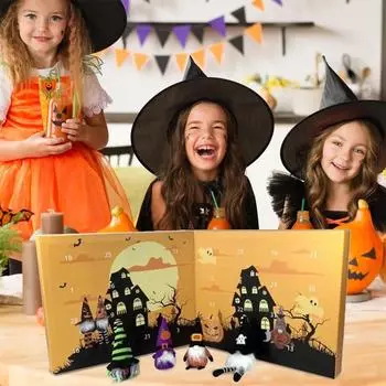 Адвент-календарь на Хэллоуин с гномами 2024, адвент-календарь на Хэллоуин с обратным отсчетом, адвент-календарь на Хэллоуин с гномами, украшения для стола, праздничный декор для дома