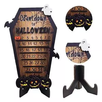Адвент-календарь на Хэллоуин, забавные деревянные гробы, привидения, тыквы, обратный отсчет для домашнего классного украшения, новинка, сделанная своими руками, центральные украшения стола