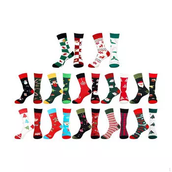 Адвент-календарь рождественские носки, теплый подарок Crew 24 дня новинка