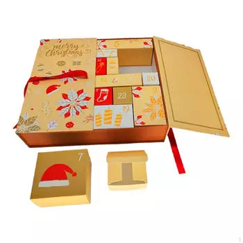 Адвент-календарь Рождественский декор для книжной полки, журнального столика, гостиной