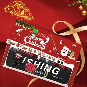 Адвент-календарь Рыбалка Рождественский обратный отсчет, рыболовные снасти Адвент-календарь для рыбалки Взрослые мужчины Подростки Мальчики, Рождественский сюрприз-подарок One Size синий