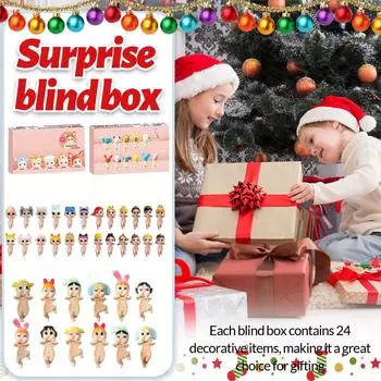 Адвент-календарь содержит 24 подарка, рождественские милые фигурки кукольный адвент-календарь One Size
