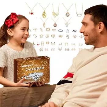 Адвент-календарь ювелирные изделия обратный отсчет до Рождества 2024 для взрослых женщин рождественские подарки