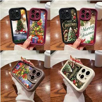 Ae105 Happy New Year art рождественские чехлы для телефонов для Xiaomi 12 11 Lite 5G NE Redmi 13C 14C 9C 9a A2 A3 Note 12 Pro 11s Angel Eye Ladder защитный чехол Xiaomi 12T